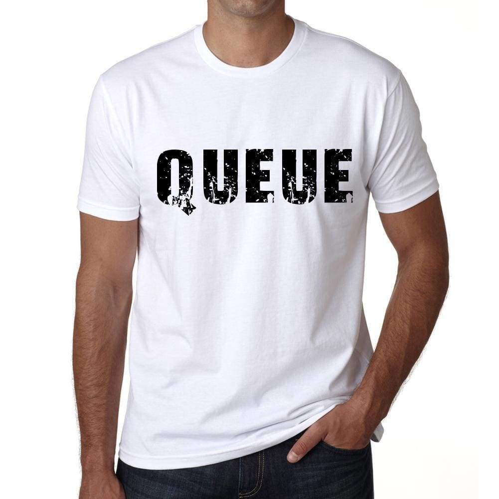 Mens Tee Shirt Vintage T Shirt Queue X-Small White - White / Xs - Casual