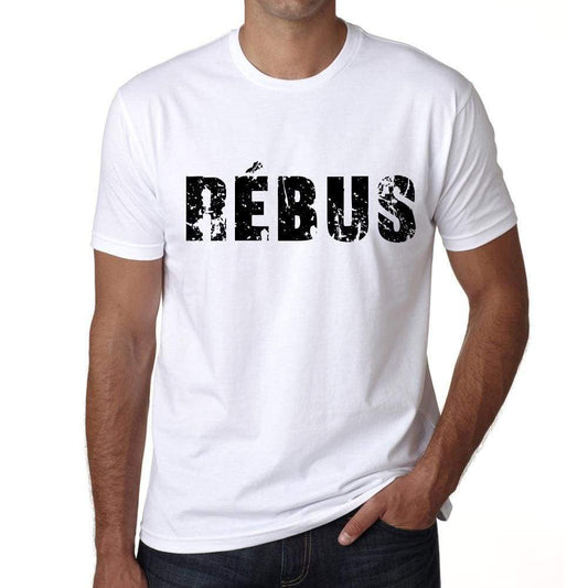 Mens Tee Shirt Vintage T Shirt Rébus X-Small White - White / Xs - Casual