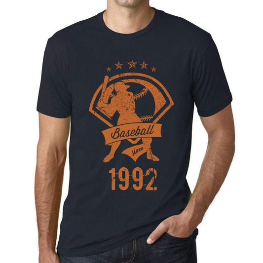 Mens Vintage Tee Shirt Graphic T Shirt Baseball Since 1992 Navy - Navy / Xs / Cotton - T-Shirt