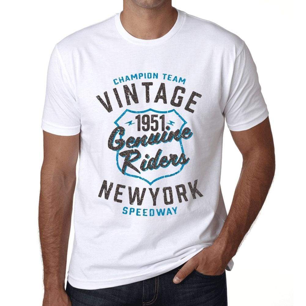 Mens Vintage Tee Shirt Graphic T Shirt Genuine Riders 1951 White - White / Xs / Cotton - T-Shirt