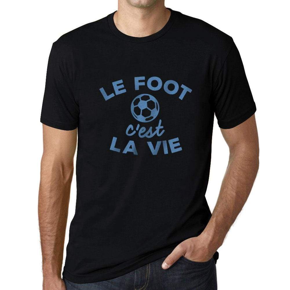 Mens Vintage Tee Shirt Graphic T Shirt Le Foot Cest La Vie Deep Black - Deep Black / Xs / Cotton - T-Shirt