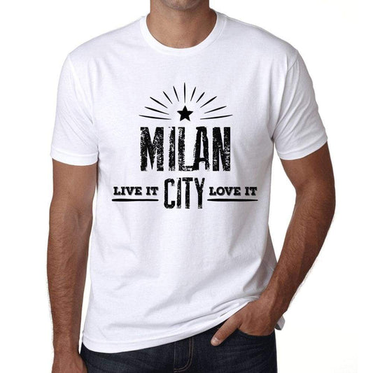 Mens Vintage Tee Shirt Graphic T Shirt Live It Love It Milan White - White / Xs / Cotton - T-Shirt