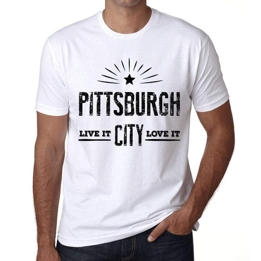 Mens Vintage Tee Shirt Graphic T Shirt Live It Love It Pittsburgh White - White / Xs / Cotton - T-Shirt