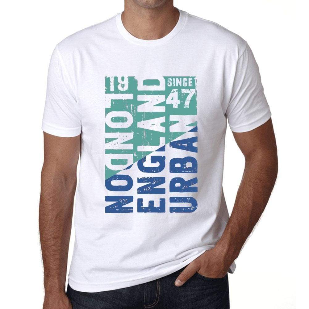 Mens Vintage Tee Shirt Graphic T Shirt London Since 47 White - White / Xs / Cotton - T-Shirt