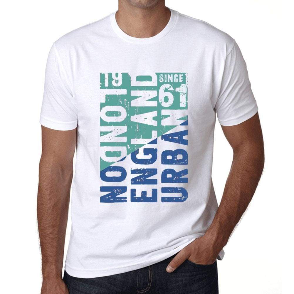 Mens Vintage Tee Shirt Graphic T Shirt London Since 61 White - White / Xs / Cotton - T-Shirt