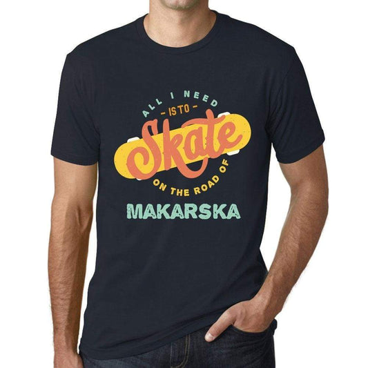 Mens Vintage Tee Shirt Graphic T Shirt Makarska Navy - Navy / Xs / Cotton - T-Shirt