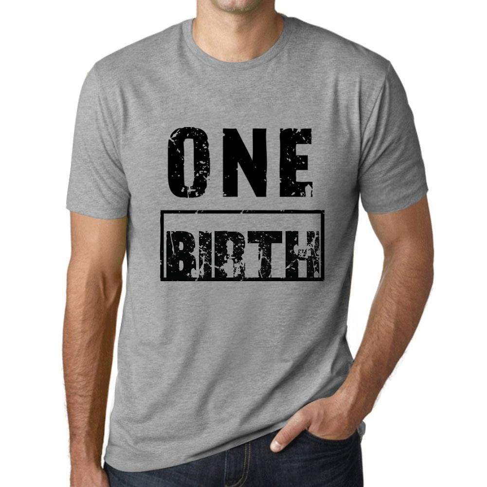 Mens Vintage Tee Shirt Graphic T Shirt One Birth Grey Marl - Grey Marl / Xs / Cotton - T-Shirt