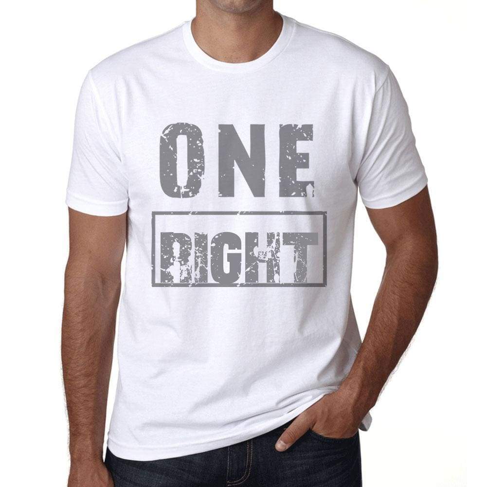 Mens Vintage Tee Shirt Graphic T Shirt One Right White - White / Xs / Cotton - T-Shirt