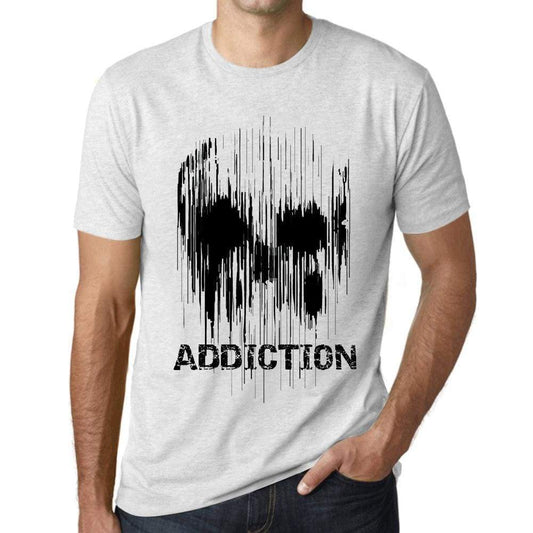 Mens Vintage Tee Shirt Graphic T Shirt Skull Addiction Vintage White - Vintage White / Xs / Cotton - T-Shirt