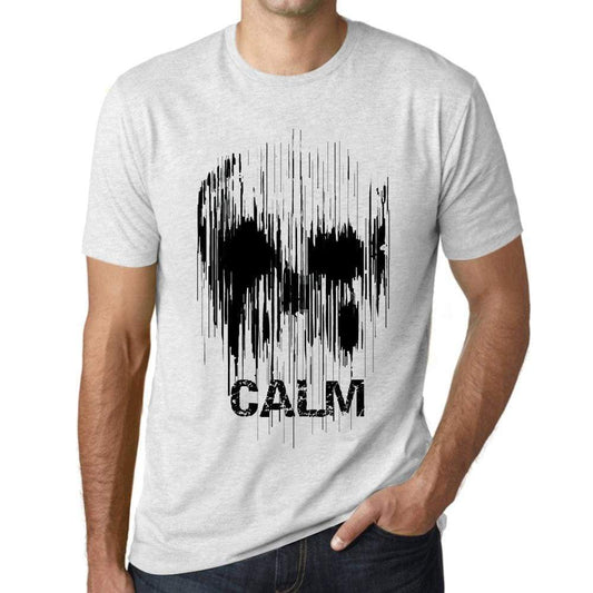 Mens Vintage Tee Shirt Graphic T Shirt Skull Calm Vintage White - Vintage White / Xs / Cotton - T-Shirt