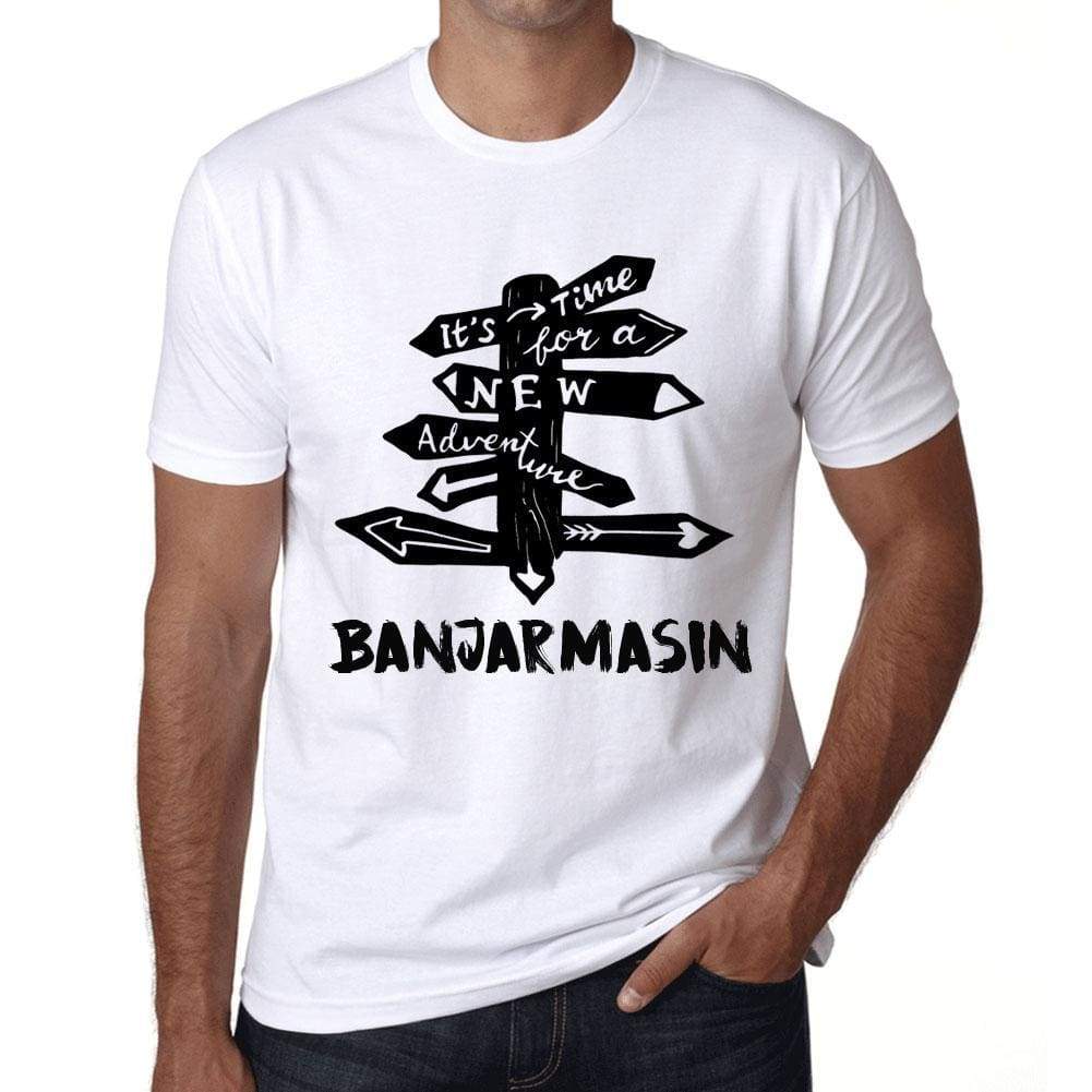 Mens Vintage Tee Shirt Graphic T Shirt Time For New Advantures Banjarmasin White - White / Xs / Cotton - T-Shirt