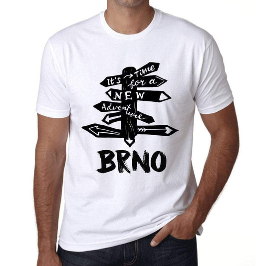 Mens Vintage Tee Shirt Graphic T Shirt Time For New Advantures Brno White - White / Xs / Cotton - T-Shirt