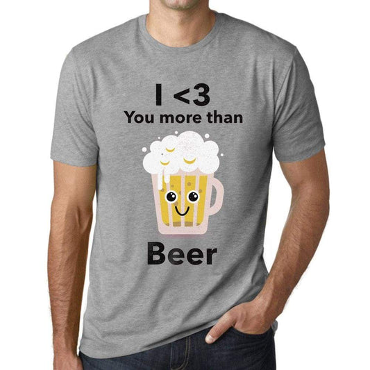 Mens Vintage Tee Shirt Graphic T Shirt Valentine Beer - Grey Marl / Xs / Cotton - T-Shirt