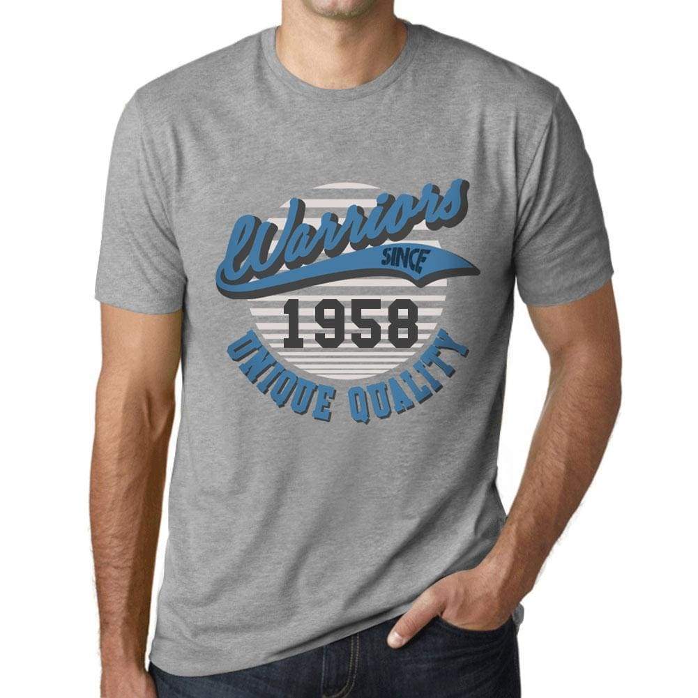 Mens Vintage Tee Shirt Graphic T Shirt Warriors Since 1958 Grey Marl - Grey Marl / Xs / Cotton - T-Shirt