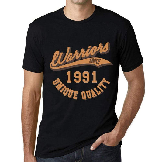 Mens Vintage Tee Shirt Graphic T Shirt Warriors Since 1991 Deep Black - Deep Black / Xs / Cotton - T-Shirt