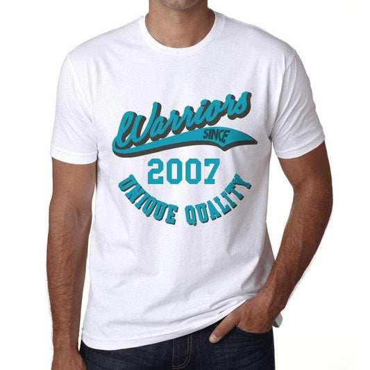 Mens Vintage Tee Shirt Graphic T Shirt Warriors Since 2007 White - White / Xs / Cotton - T-Shirt