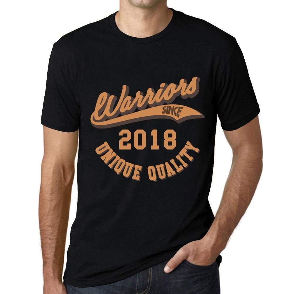 Mens Vintage Tee Shirt Graphic T Shirt Warriors Since 2018 Deep Black - Deep Black / Xs / Cotton - T-Shirt