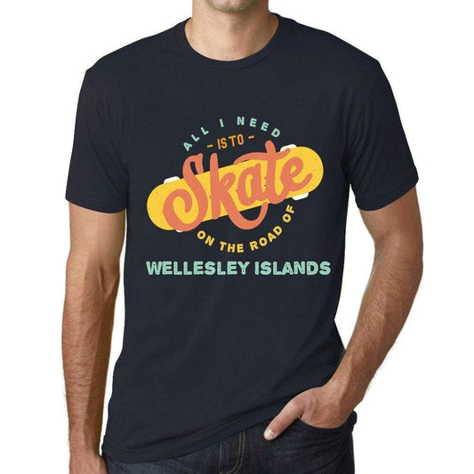 Men’s Vintage Tee Shirt <span>Graphic</span> T shirt Wellesley Islands Navy - ULTRABASIC