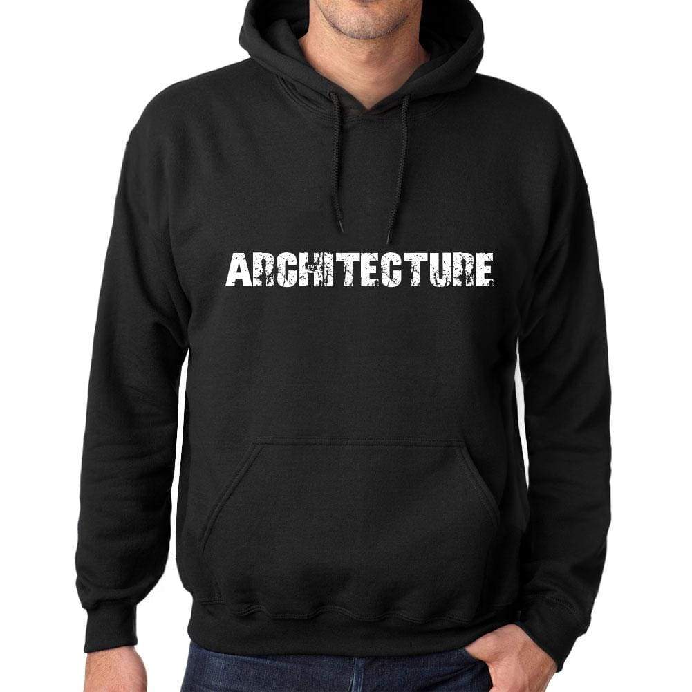 Mens Womens Unisex Printed Graphic Cotton Hoodie Soft Heavyweight Hooded Sweatshirt Pullover Popular Words Architecture Deep Black - Black /