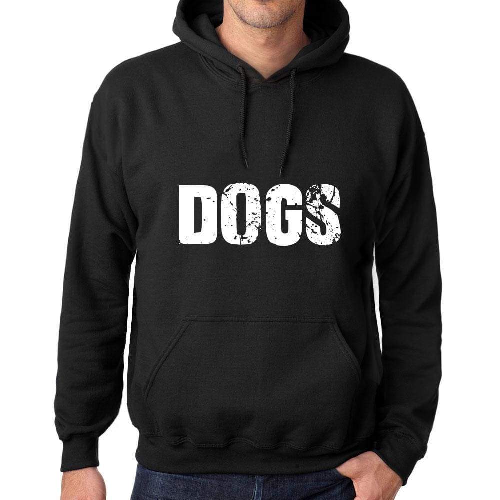 Men’s Women’s Unisex <span>Printed</span> <span>Graphic</span> Cotton <span>Hoodie</span> Soft Heavyweight Hooded Sweatshirt Pullover Popular Words DOGS Deep Black - ULTRABASIC