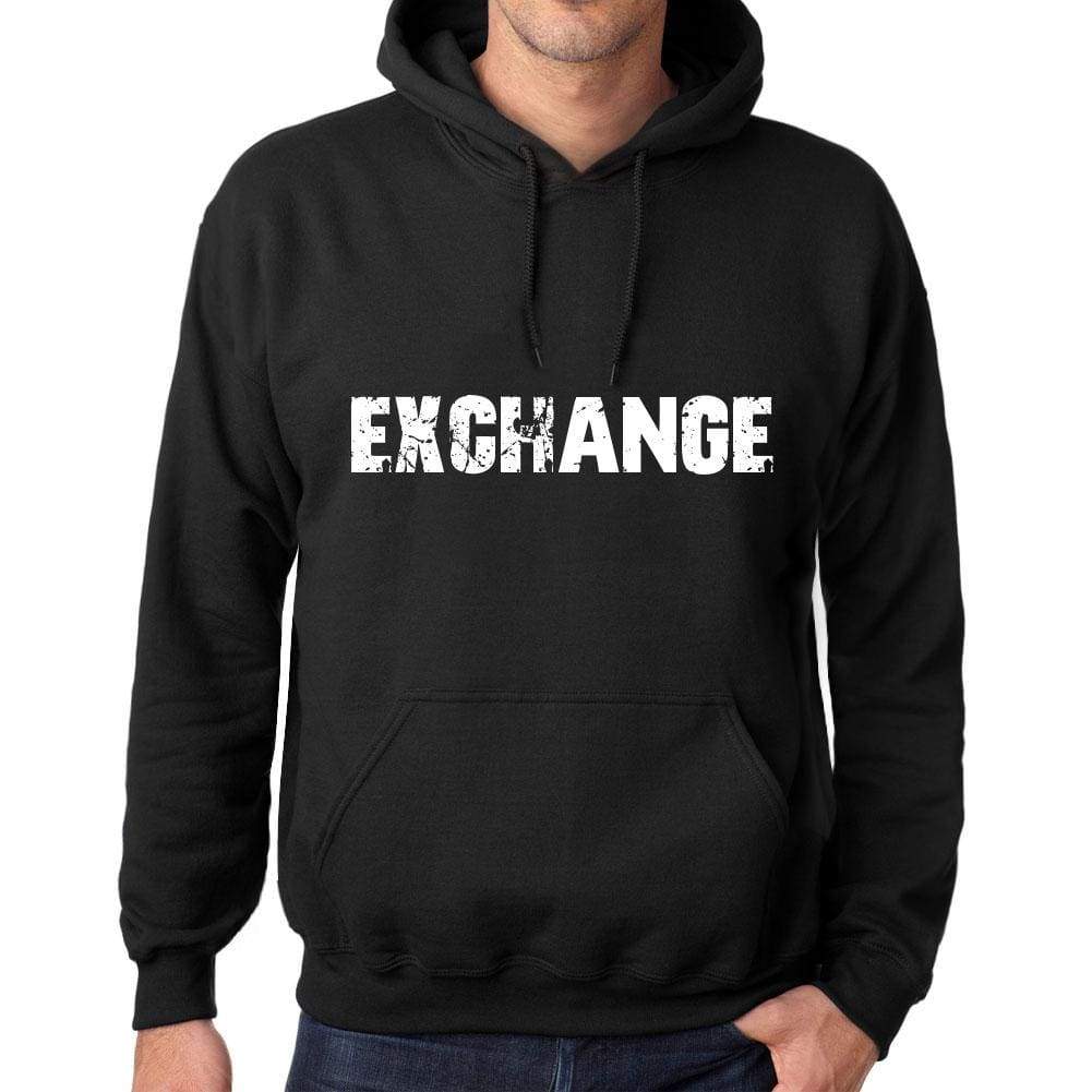 Mens Womens Unisex Printed Graphic Cotton Hoodie Soft Heavyweight Hooded Sweatshirt Pullover Popular Words Exchange Deep Black - Black / Xs