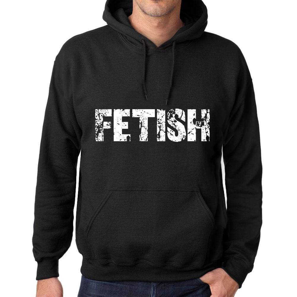 Mens Womens Unisex Printed Graphic Cotton Hoodie Soft Heavyweight Hooded Sweatshirt Pullover Popular Words Fetish Deep Black - Black / Xs /