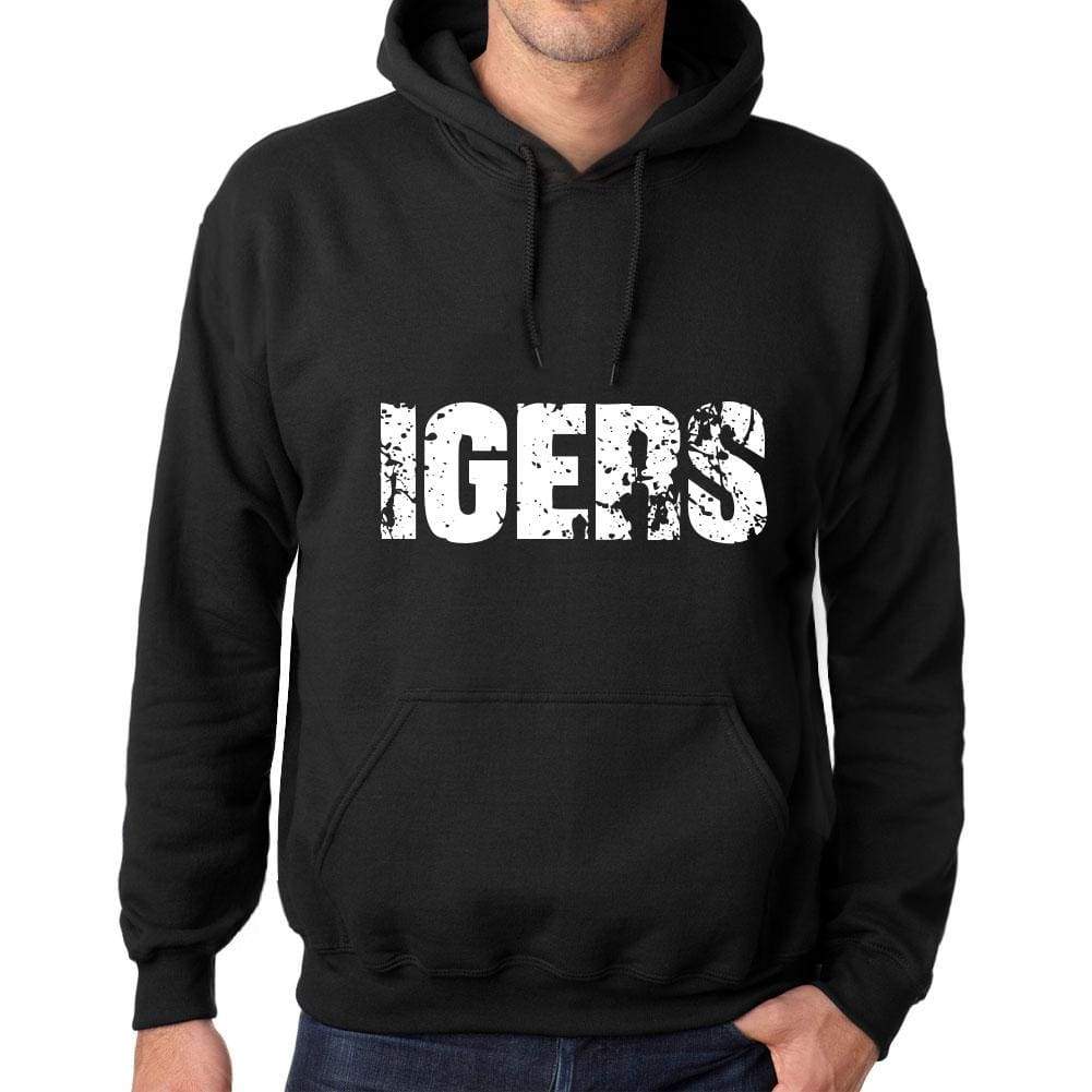 Mens Womens Unisex Printed Graphic Cotton Hoodie Soft Heavyweight Hooded Sweatshirt Pullover Popular Words Igers Deep Black - Black / Xs /