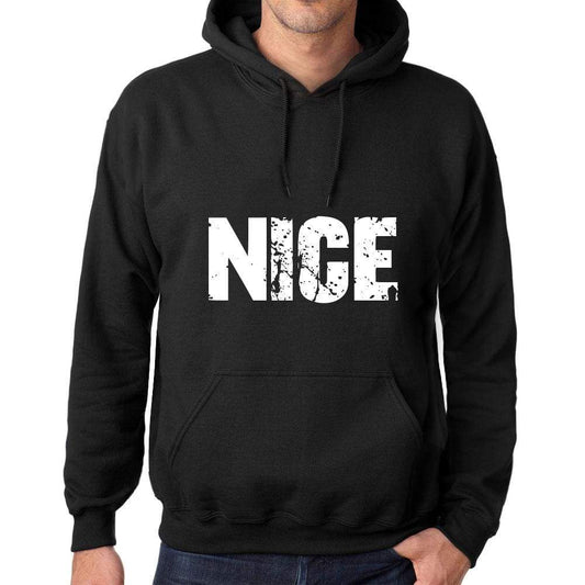 Mens Womens Unisex Printed Graphic Cotton Hoodie Soft Heavyweight Hooded Sweatshirt Pullover Popular Words Nice Deep Black - Black / Xs /