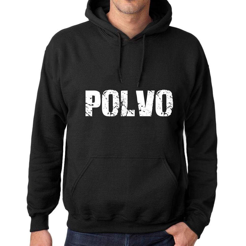 Mens Womens Unisex Printed Graphic Cotton Hoodie Soft Heavyweight Hooded Sweatshirt Pullover Popular Words Polvo Deep Black - Black / Xs /