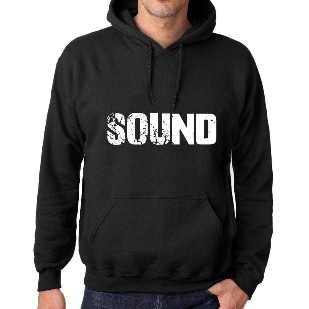 Mens Womens Unisex Printed Graphic Cotton Hoodie Soft Heavyweight Hooded Sweatshirt Pullover Popular Words Sound Deep Black - Black / Xs /