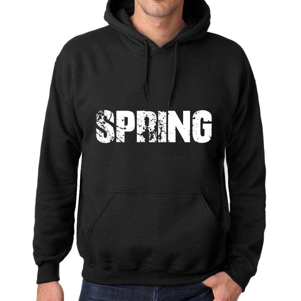 Mens Womens Unisex Printed Graphic Cotton Hoodie Soft Heavyweight Hooded Sweatshirt Pullover Popular Words Spring Deep Black - Black / Xs /