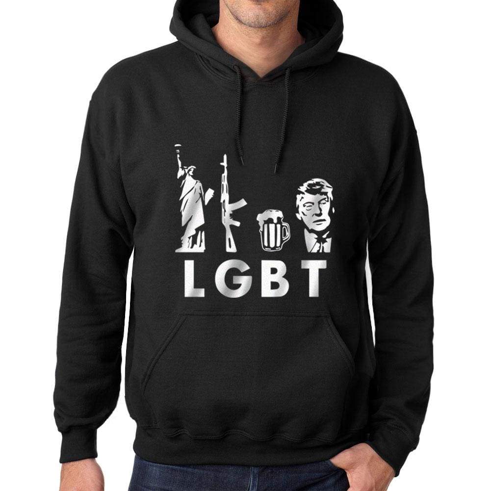 Mens Womens Unisex Printed Graphic Hoodie LGBT Deep Black - Deep Black / XS / Cotton - Hoodie