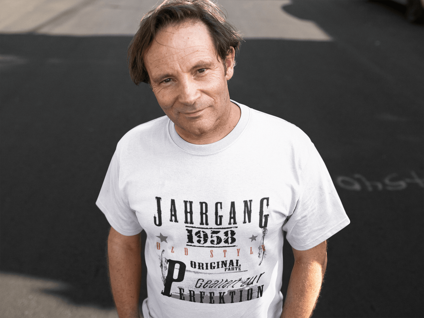 Jahrgang anniversaire 1958, T-shirt à manches courtes et col rond pour hommes, t-shirt cadeau 00350