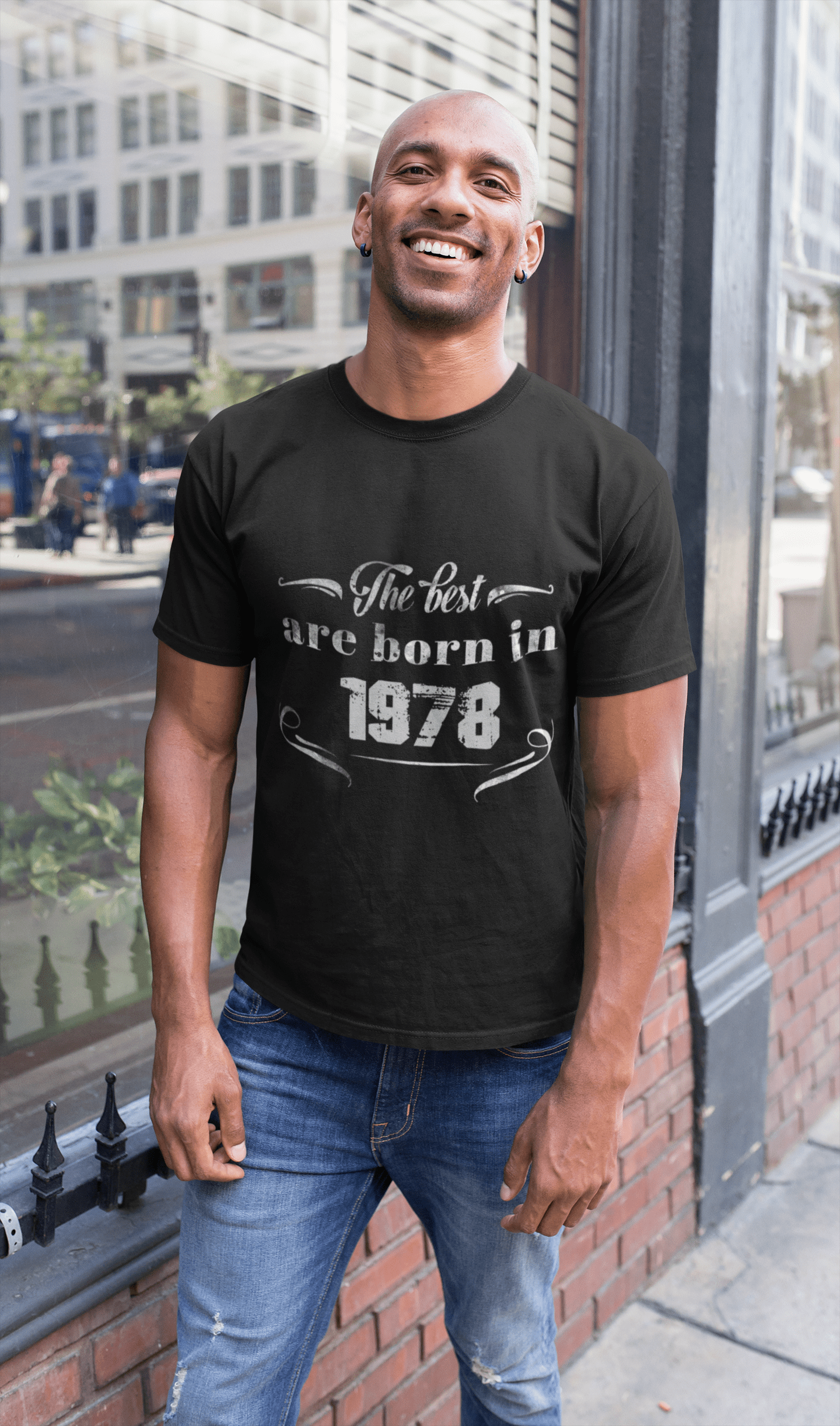 The Best are Born in 1978 Herren T-Shirt Schwarz Geburtstagsgeschenk Rundhals 00397