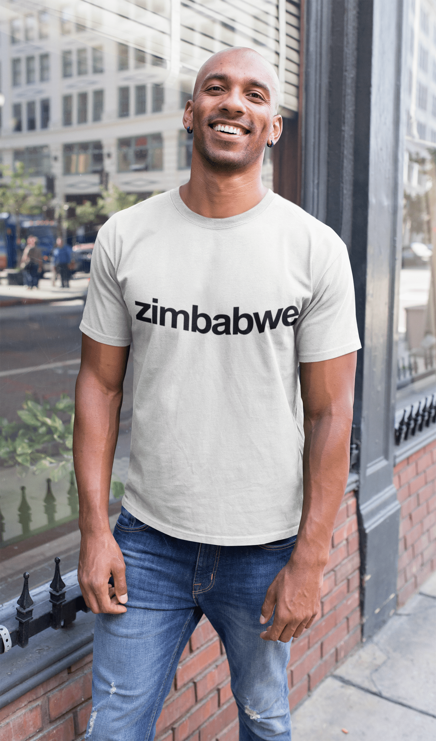 Zimbabwe Men's Short Sleeve Round Neck T-shirt 00067