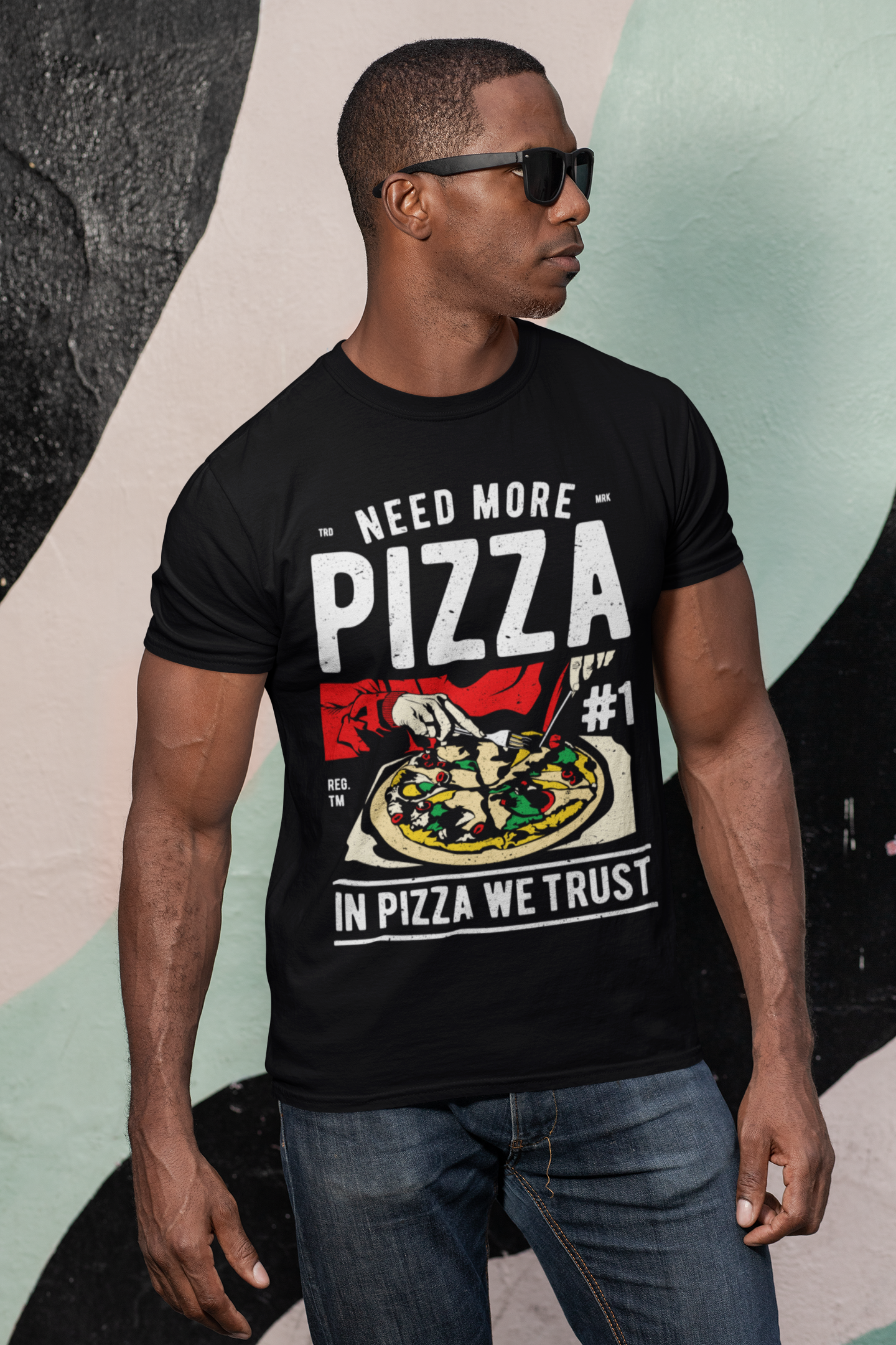 ULTRABASIC Need More Pizza Men's T-Shirt - In Pizza We Trust Graphic Quote Tee