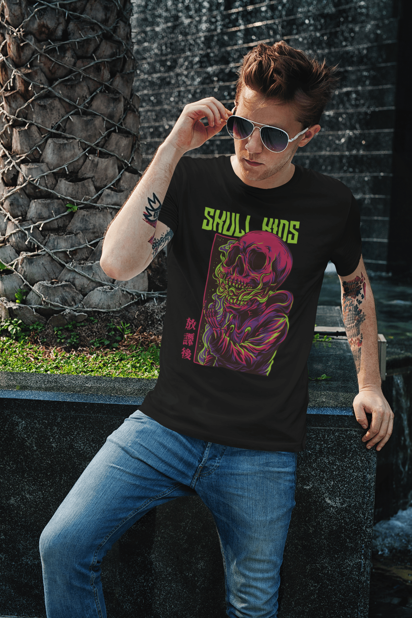 ULTRABASIC Men's Novelty T-Shirt Skull Kids - Scary Short Sleeve Tee Shirt