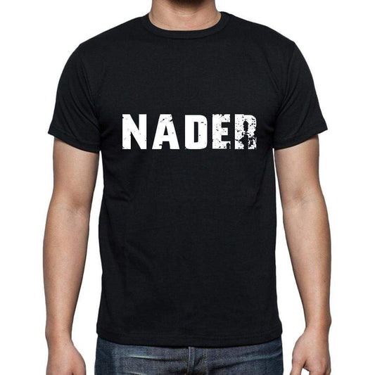 Nader Mens Short Sleeve Round Neck T-Shirt 5 Letters Black Word 00006 - Casual