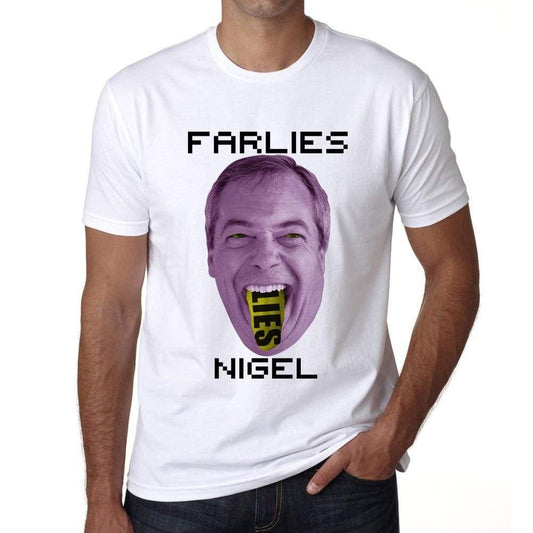 Nigel Farage Farlies Brexit T-Shirt Mens White Tee 100% Cotton 00230