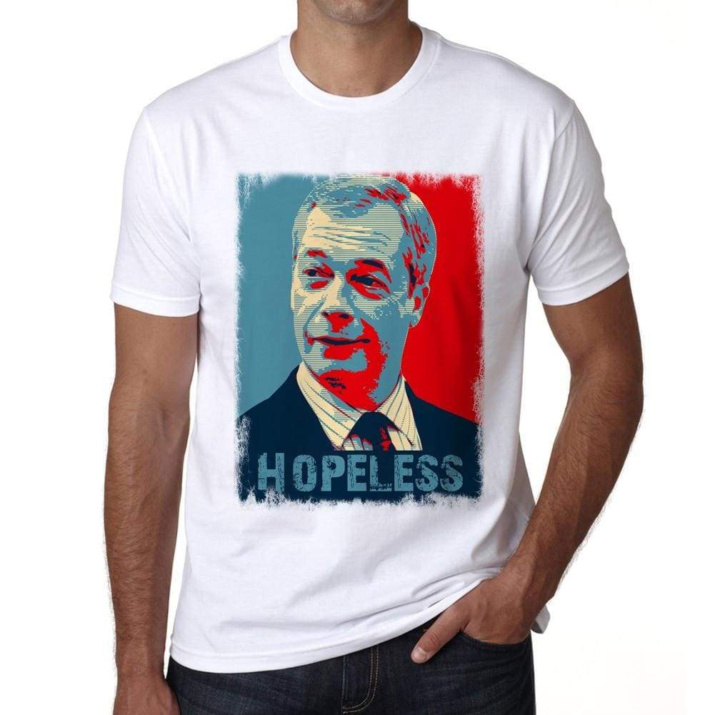 Nigel Farage Hopeless Brexit T-Shirt Mens White Tee 100% Cotton 00230