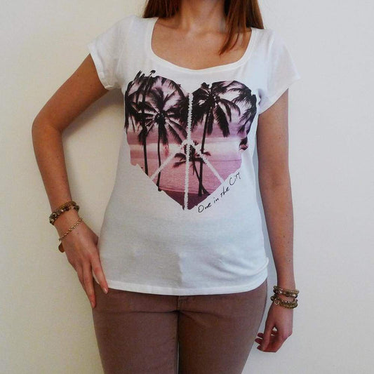 Palm Heart T-Shirt Short-Sleeve Top Celebrity