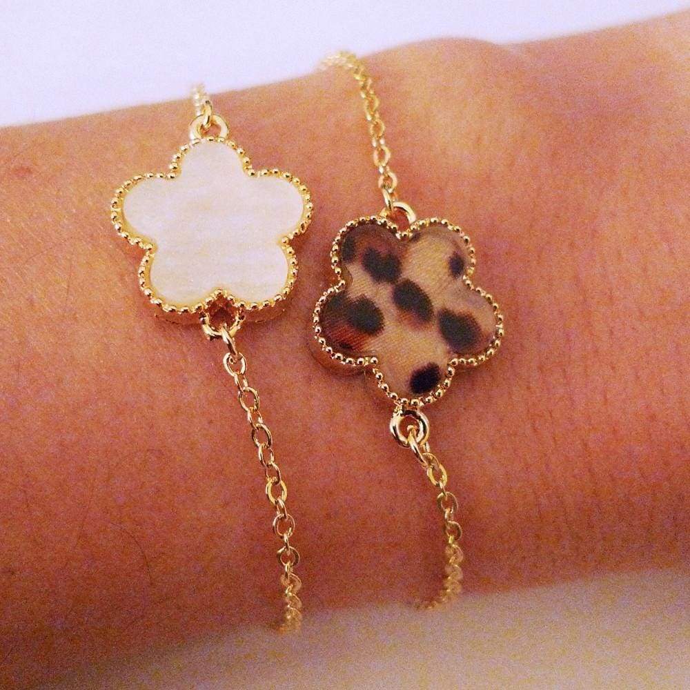 Panther Flower Gold Chain Bracelet