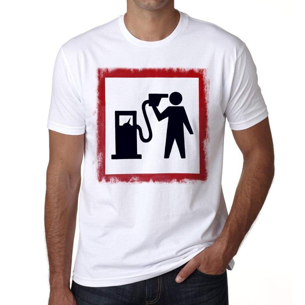 Petrol Head Mens Tee White 100% Cotton 00164