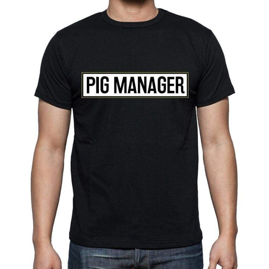 Pig Manager T Shirt Mens T-Shirt Occupation S Size Black Cotton - T-Shirt