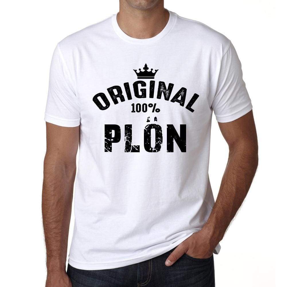 Plön 100% German City White Mens Short Sleeve Round Neck T-Shirt 00001 - Casual