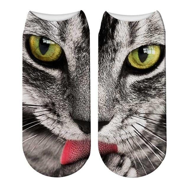 SexeMara New Design 3D Cat Print Women Unisex Christmas Socks Meias Cat Face 3D Printed Female Sock Harajuku Pet Cute Ankle Soc