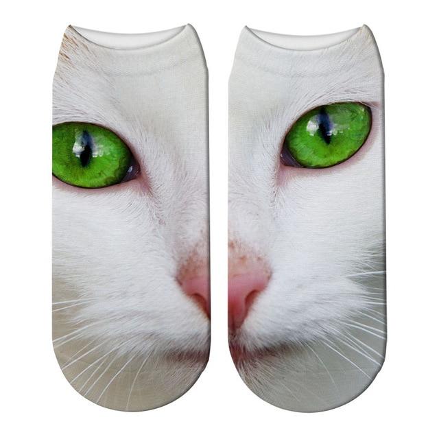 SexeMara New Design 3D Cat Print Women Unisex Christmas Socks Meias Cat Face 3D Printed Female Sock Harajuku Pet Cute Ankle Soc