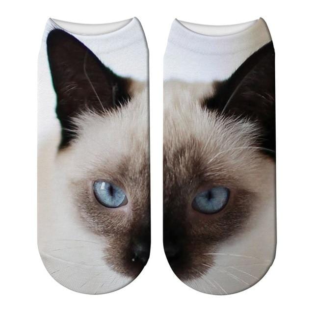 SexeMara New Design 3D Cat Print Women Unisex Christmas Socks Meias Cat Face 3D Printed Female Sock Harajuku Pet Cute Ankle Soc