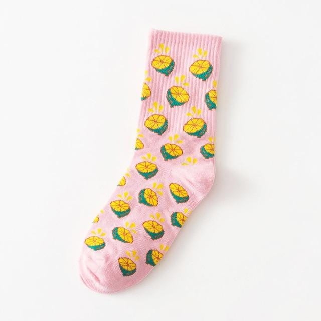 Chaussettes drôles dessin animé œuf Sushi feuille avocat Dessert mignon Harajuku Happy Skate Street Hip Hop Vintage décontracté coton chaussettes