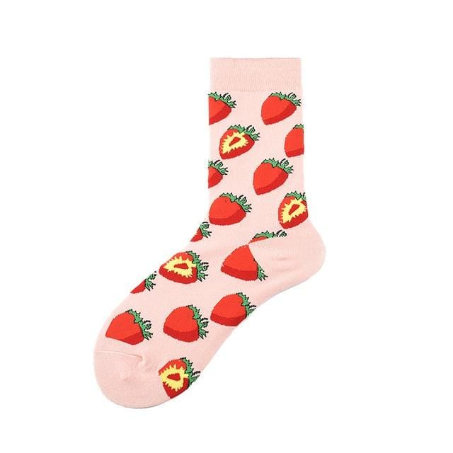 Chaussettes drôles dessin animé œuf Sushi feuille avocat Dessert mignon Harajuku Happy Skate Street Hip Hop Vintage décontracté coton chaussettes